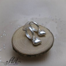 Сребърни дамски обеци "Сърца" E-1451